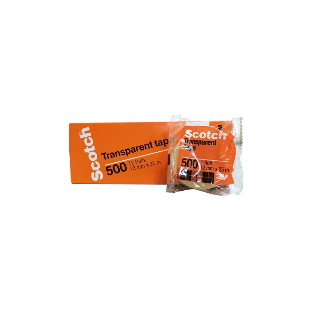 3M 500 Transparent Tape 12mm X 25 Meters