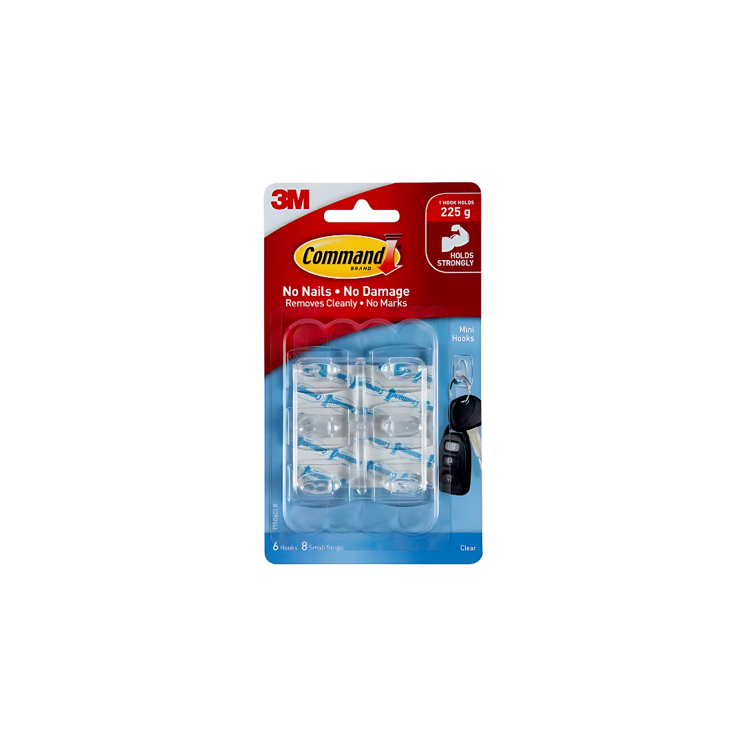 3M Command 17006CLR Mini Hook Clear 225g 6'S