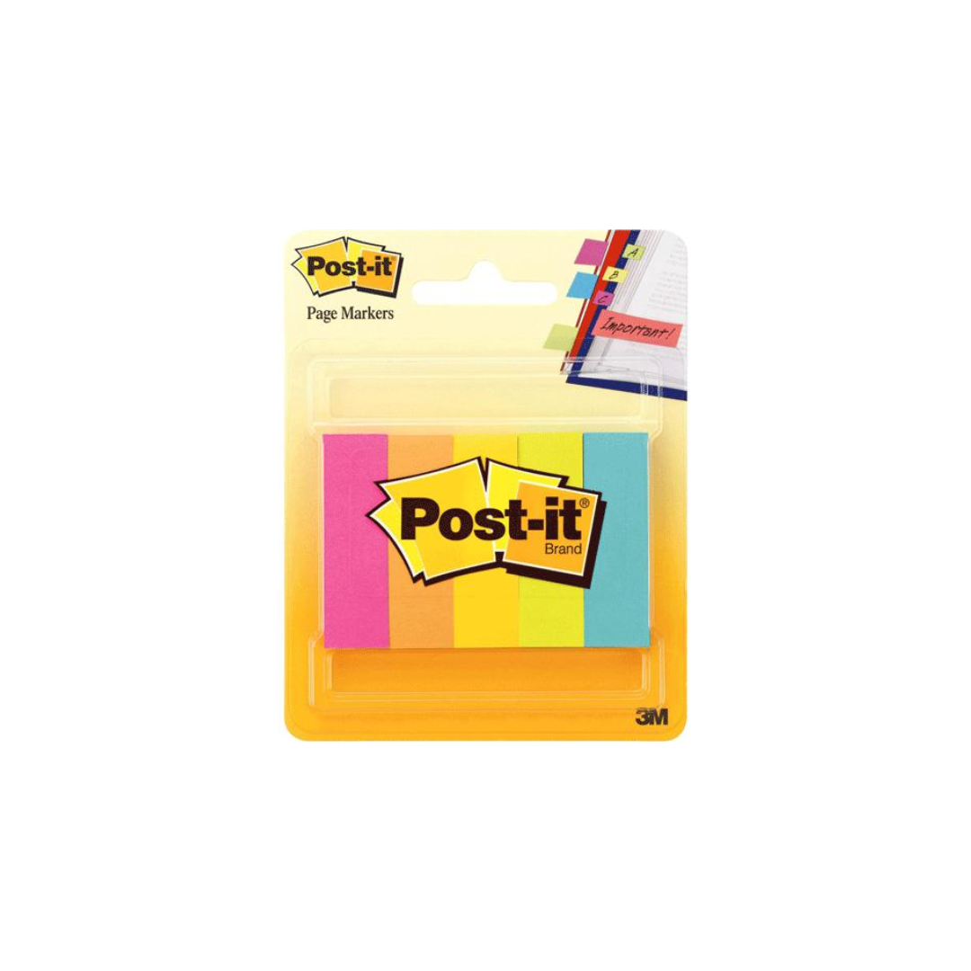 3M Post It Pad 670-5AN 0.5 X 1.75" 5'S Neon