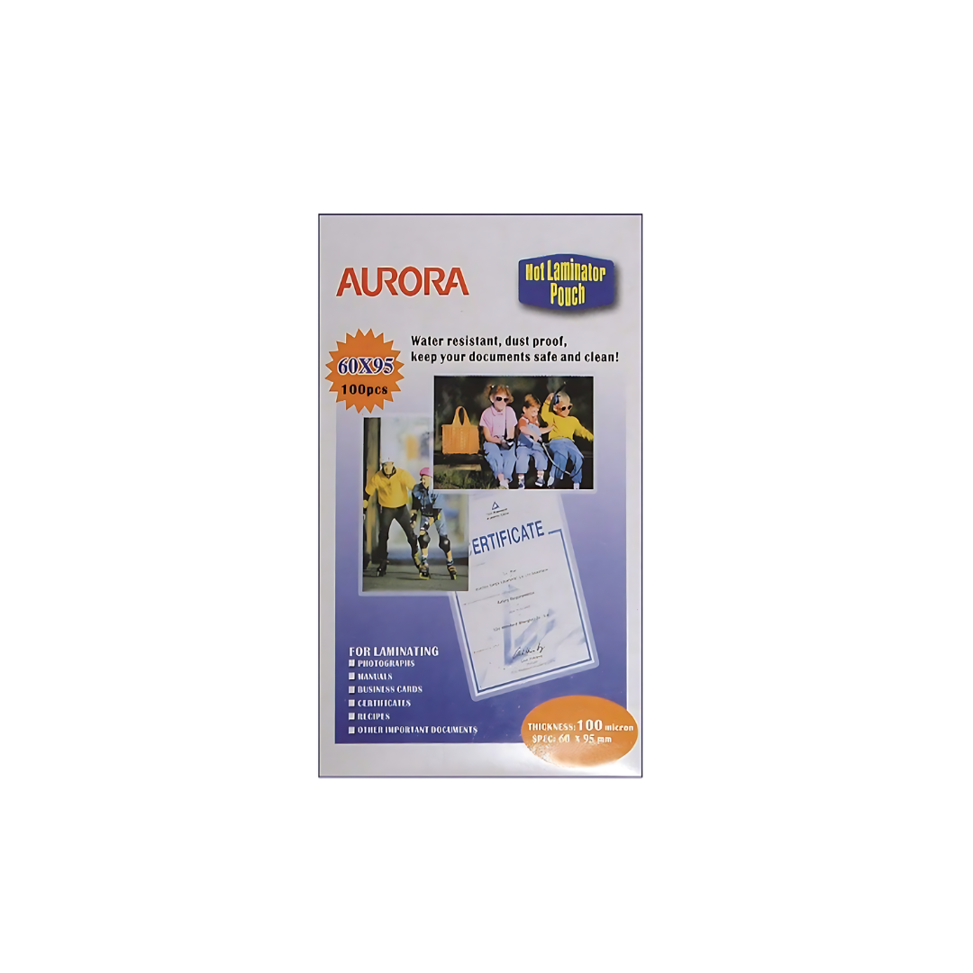 Aurora Laminating Pouch 60 X 95 100Mic 100'S