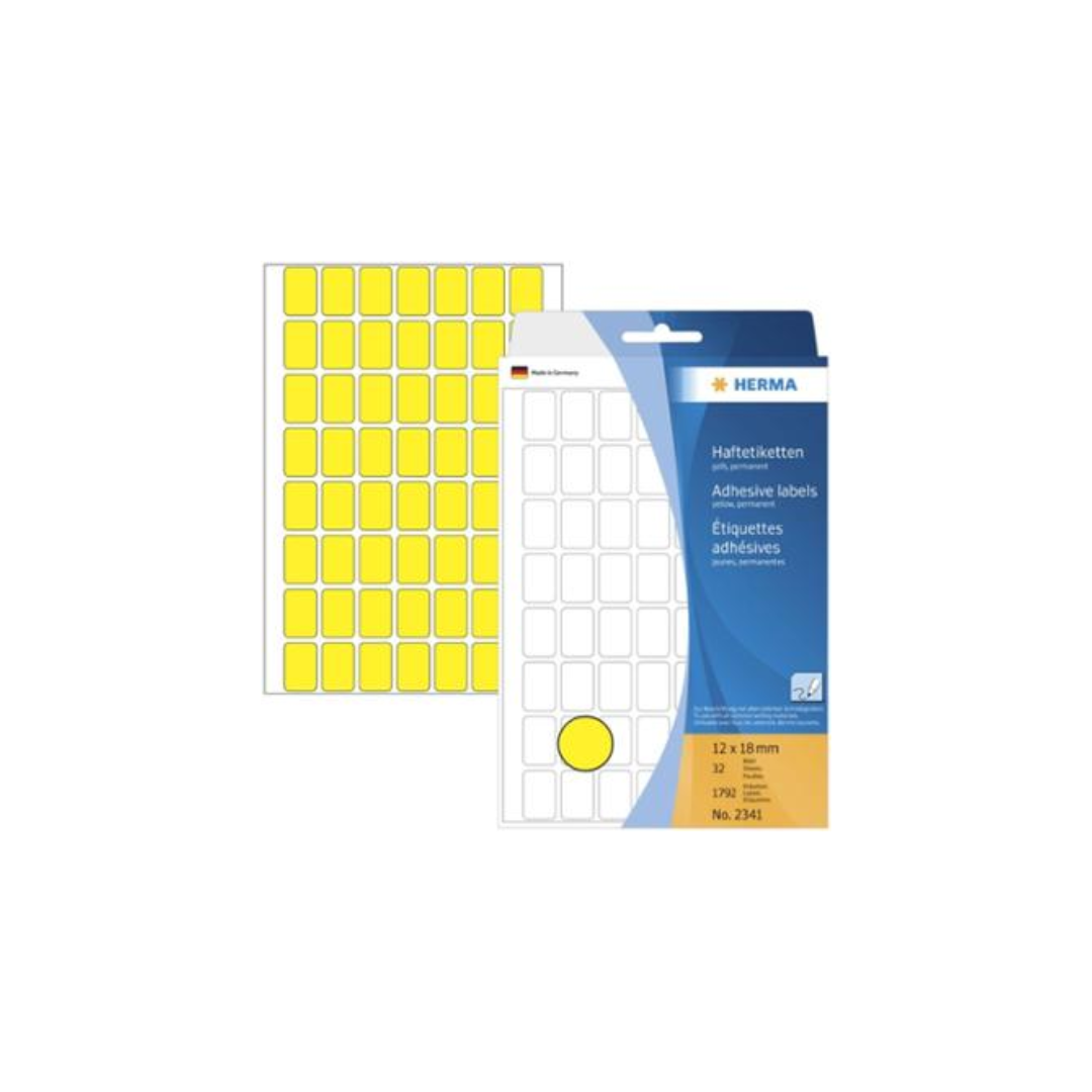 HERMA Label 2341 12mm X 18mm Yellow 1792'S