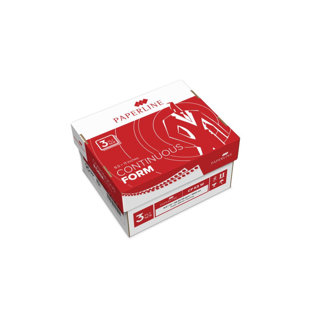 Paperline Computer Paper 9.5" X 11" 3Ply 800'S (White/White/White)