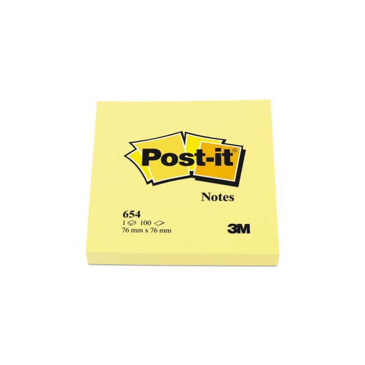 3M Post It Pad 654 3" X 3" Yellow