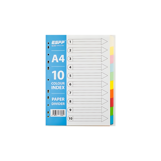 A4 Paper Divider 10 Colours (5Sets/Packet)