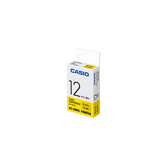 Casio Label Tape 12mm Black On Yellow XR-12YW1