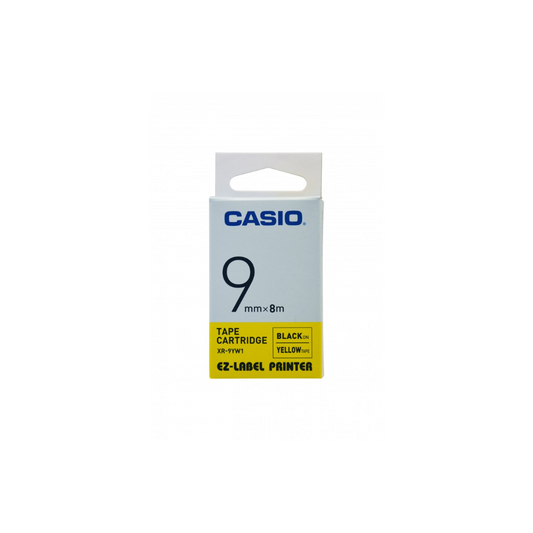 Casio Label Tape  9mm Black On Yellow XR-9YW1
