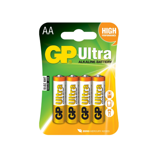 GP Ultra Alkaline Battery AA 4'S