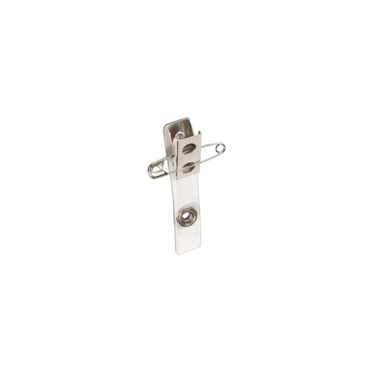 Metal Name Badge Clip with Safety Pin