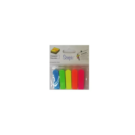 Scripti #45502 Arrow Index Marker 12 X 45mm (Packet of  5 Colours)