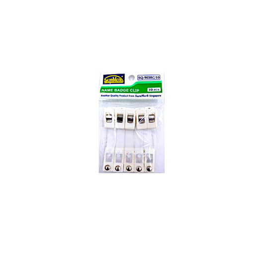 Suremark Name Badge Plastic Clip SQ-9038C/10 (Pack of 10)