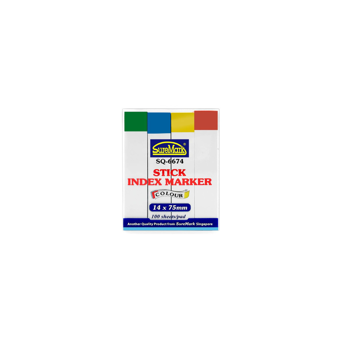 Suremark Stick Paper Index Marker 14mm x 75mm SQ6674 (4 Colours)
